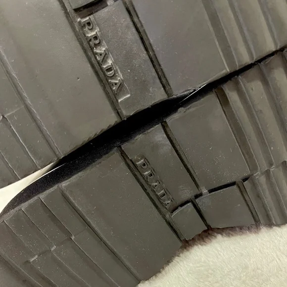 Prada Black Leather Combat Boots Size 7 - Picture 12 of 13